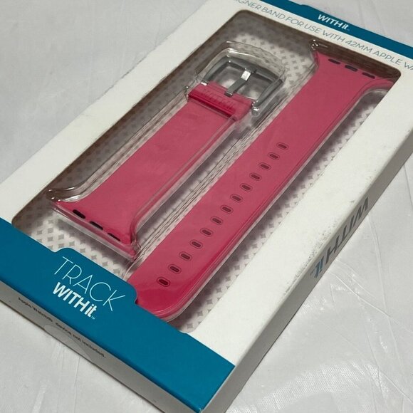 2016 With It • Pink Designer Watch Band Track • It For Use With 42MM Apple Watch - Picture 1 of 8